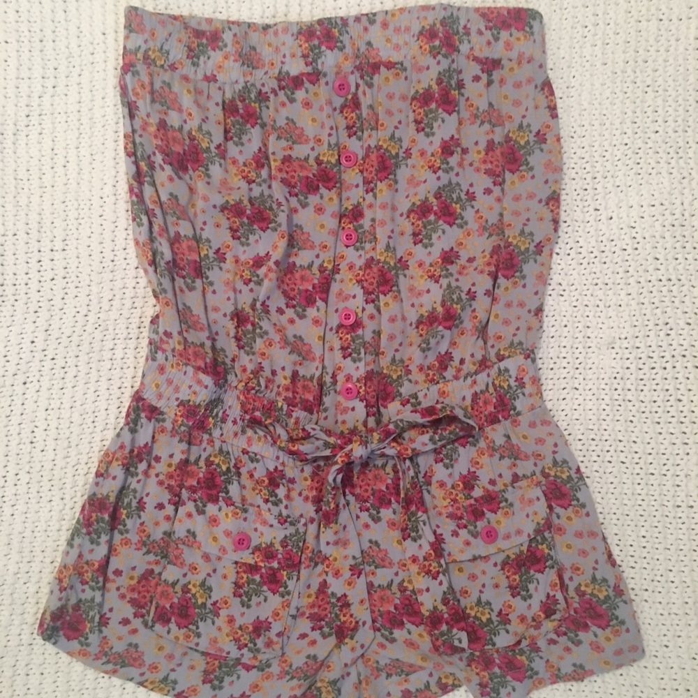 Flower Strapless Romper